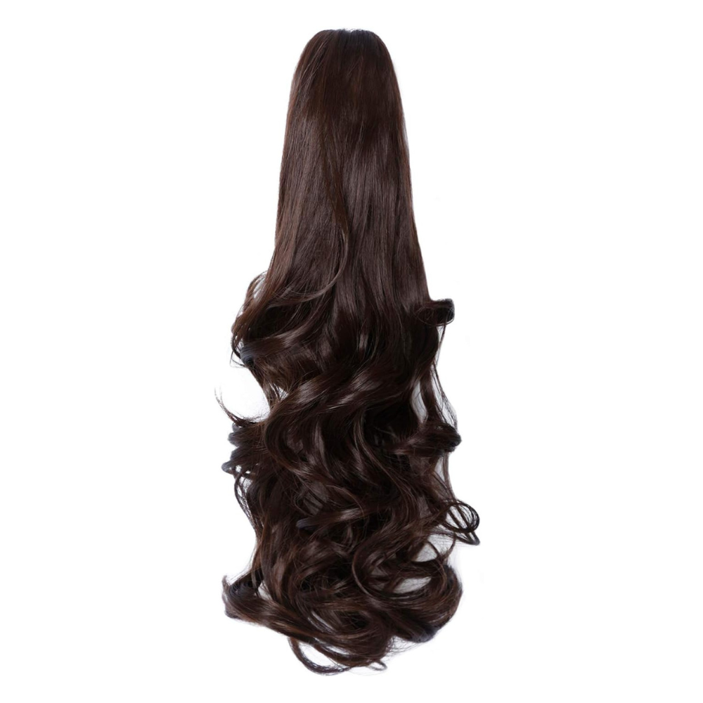 Belro long ponytail clip-on hair extension with hair clamp, designed as a stylish accessory for easy hair styling.