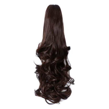 Belro long ponytail clip-on hair extension with hair clamp, designed as a stylish accessory for easy hair styling.