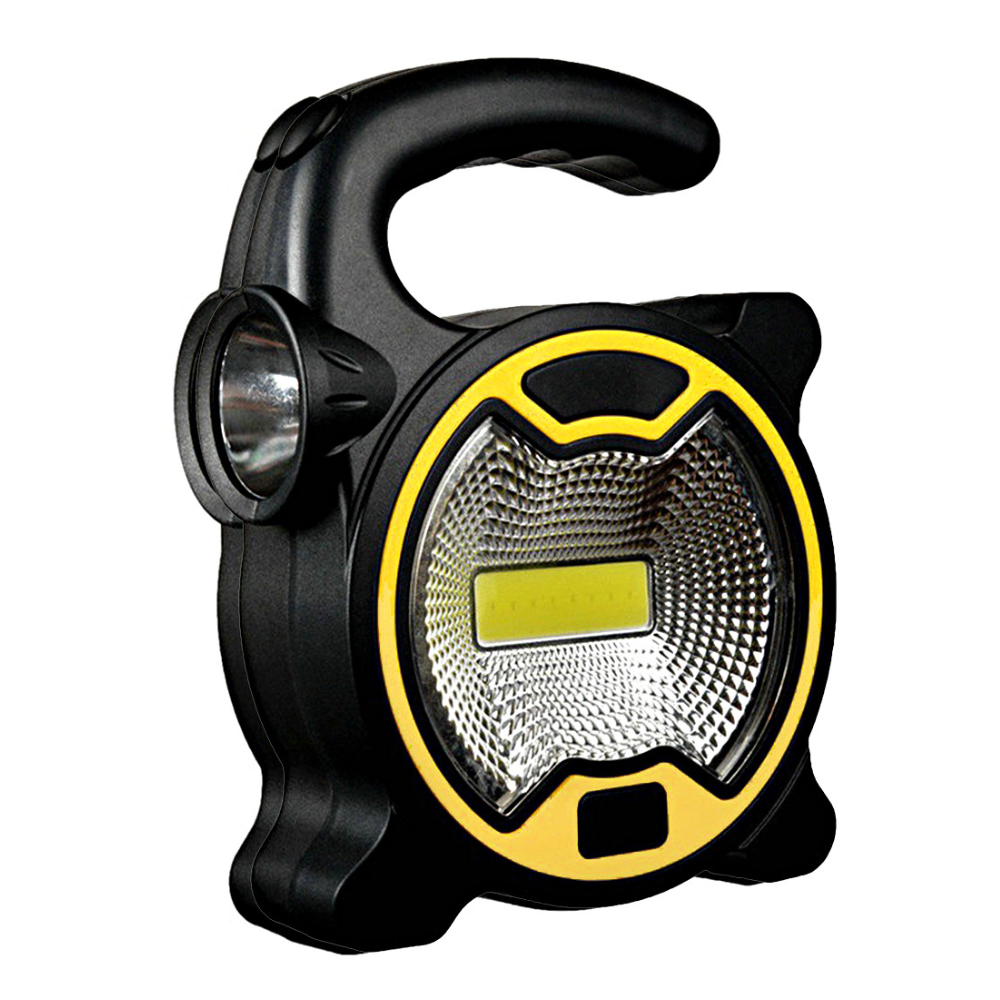 Belro portable rechargeable COB LED work bench light with adjustable brightness and handle, ideal for electronics and workshop tasks.