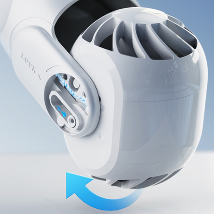 Belro wearable rechargeable summer travel neck cooling fan with adjustable straps, designed for outdoor use and personal comfort.
