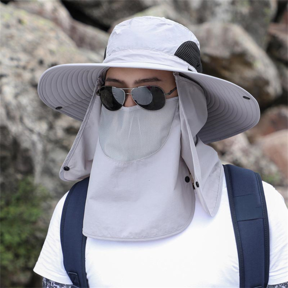 Belro breathable wide brim outdoor sun protection fishing hat with chin strap and UV-resistant fabric for outdoor activities.