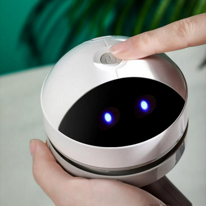 Belro compact USB desk vacuum cleaner robot for electronics, with a small size and built-in charging port, perfect for cleaning and charging devices.