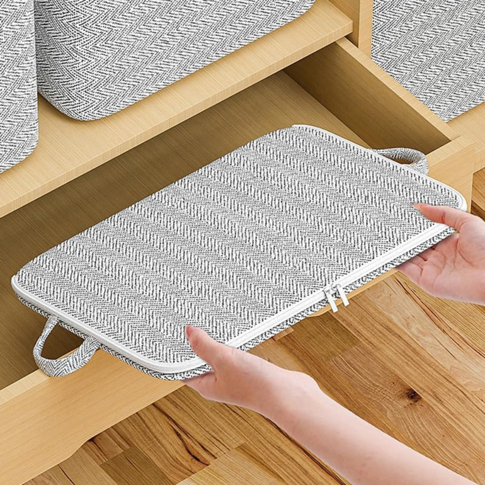 Large Belro XL clothes storage container with handles, sturdy plastic box for organizing clothing and household items.