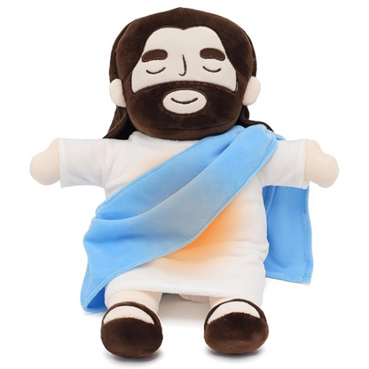 Belro Breathing Jesus plushie, soothing sleep aid soft plush toy designed for comfort and relaxation.