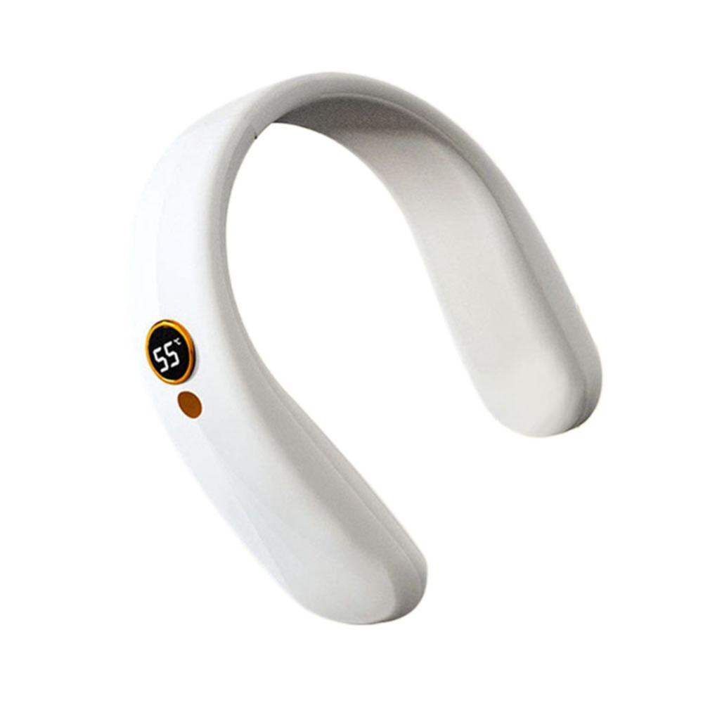 Belro portable heated neck warmer fan, stylish heating device, worn around the neck for warmth and comfort in cold weather.