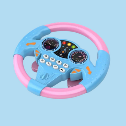 Belro Kid's electric simulation steering wheel toy with suction attachment, designed for interactive play and realistic driving experience.