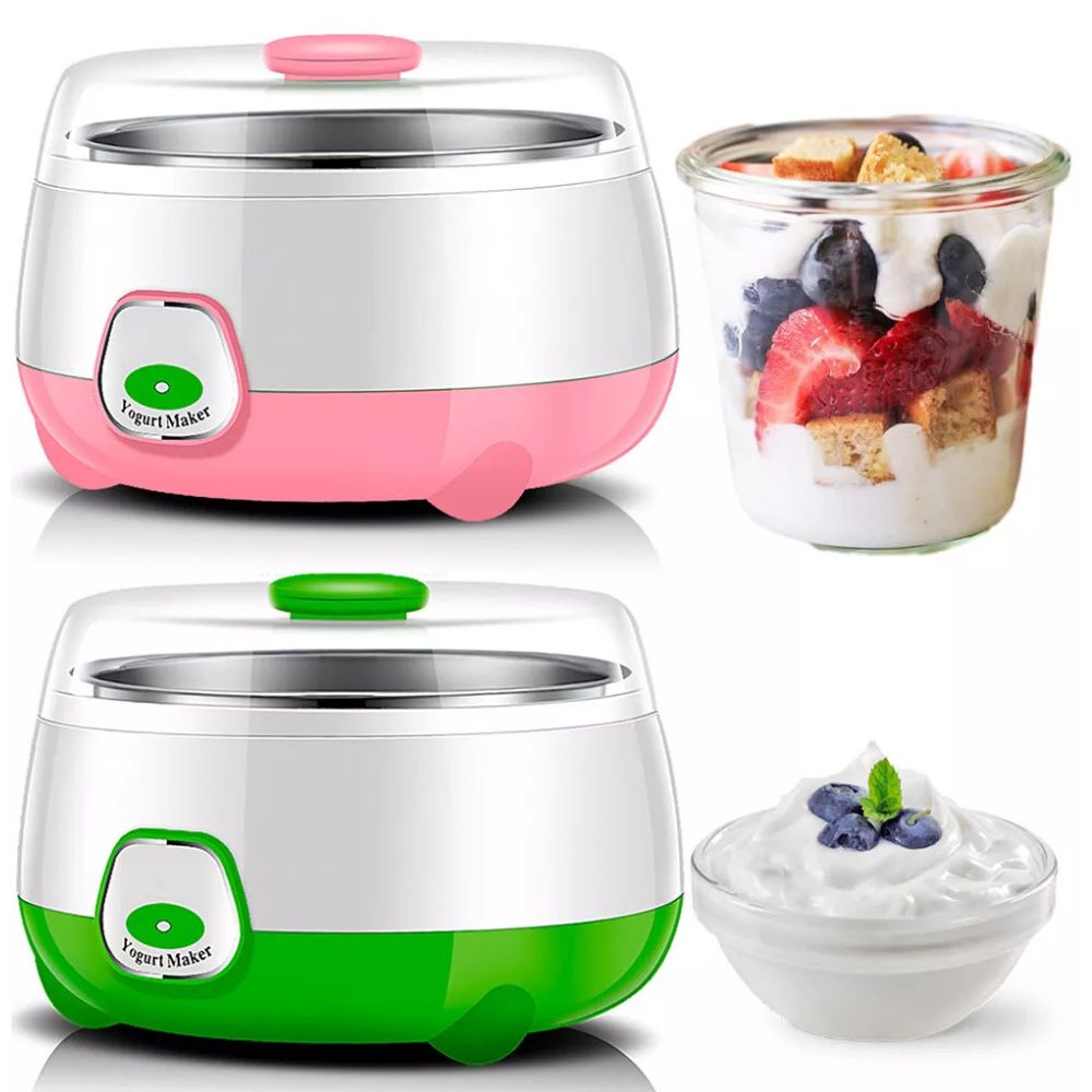 Belro Mini Electric Probiotic DIY Yogurt Maker on kitchen countertop, compact appliance for homemade yogurt preparation