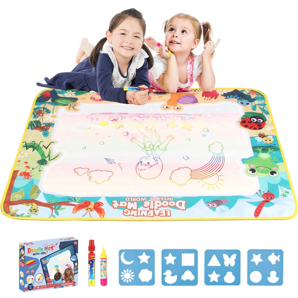 Belro Magic Reusable Doodle Mat for kids, featuring a colorful, mess-free coloring board with drawing tools and vibrant designs.