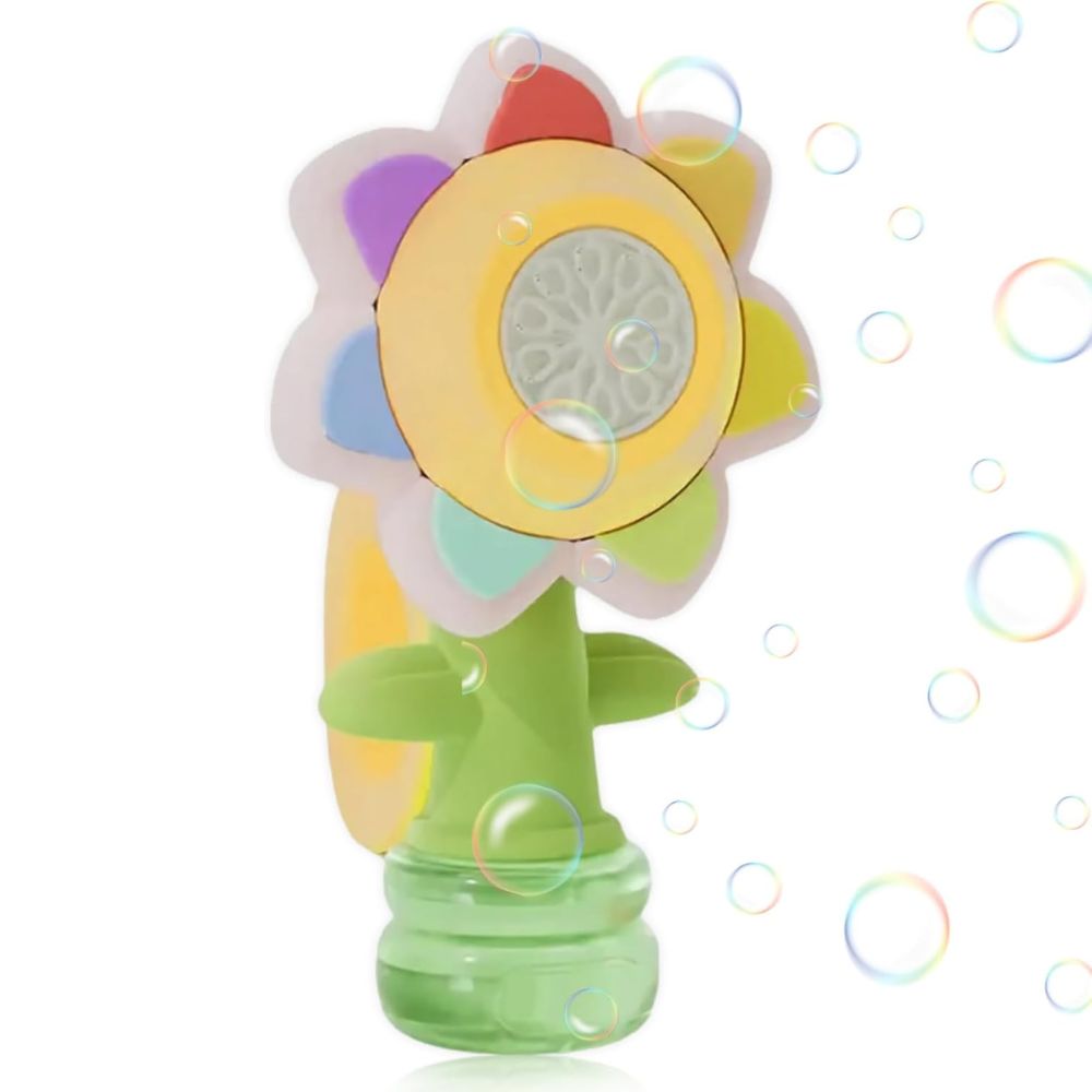 Belro Dancing Sunflower LED Bubble Maker toy with sunflower design, colorful lights, and bubble output for outdoor play.
