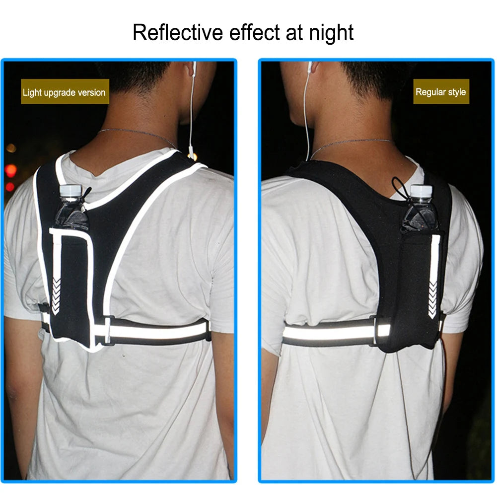 Belro reflective running vest chest bag with adjustable straps and reflective accents, designed for activewear and outdoor exercise.