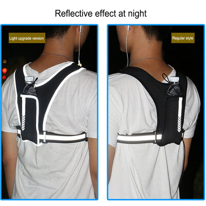 Belro reflective running vest chest bag with adjustable straps and reflective accents, designed for activewear and outdoor exercise.