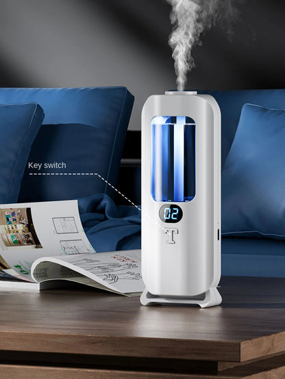 Belro rechargeable essential oil diffuser with sleek design, showing spray modes and aromatic mist for health and beauty use.