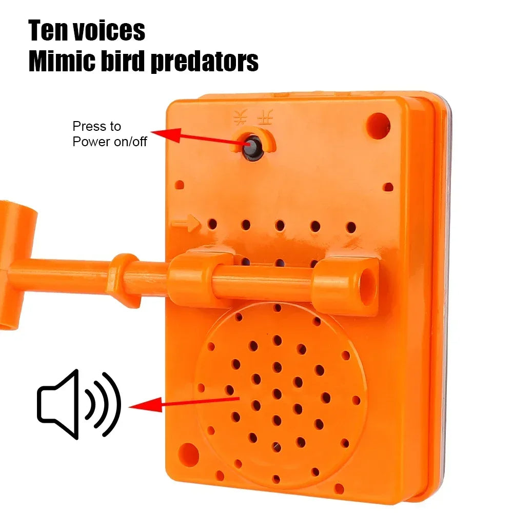 Belro 360-degree reflective solar-powered bird repeller with reflective surfaces and solar panel for garden bird deterrence.