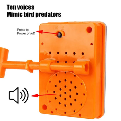 Belro 360-degree reflective solar-powered bird repeller with reflective surfaces and solar panel for garden bird deterrence.
