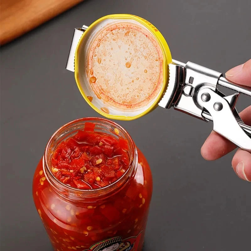 Belro adjustable stainless steel jar opener, multi-function kitchen tool for opening jars and bottles in home and kitchen settings.