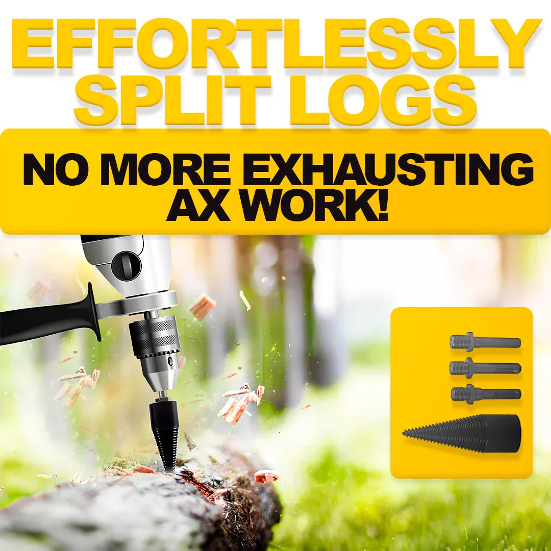 Belro wood log splitter drill bit, heavy-duty tool for splitting logs efficiently with durable metal construction.