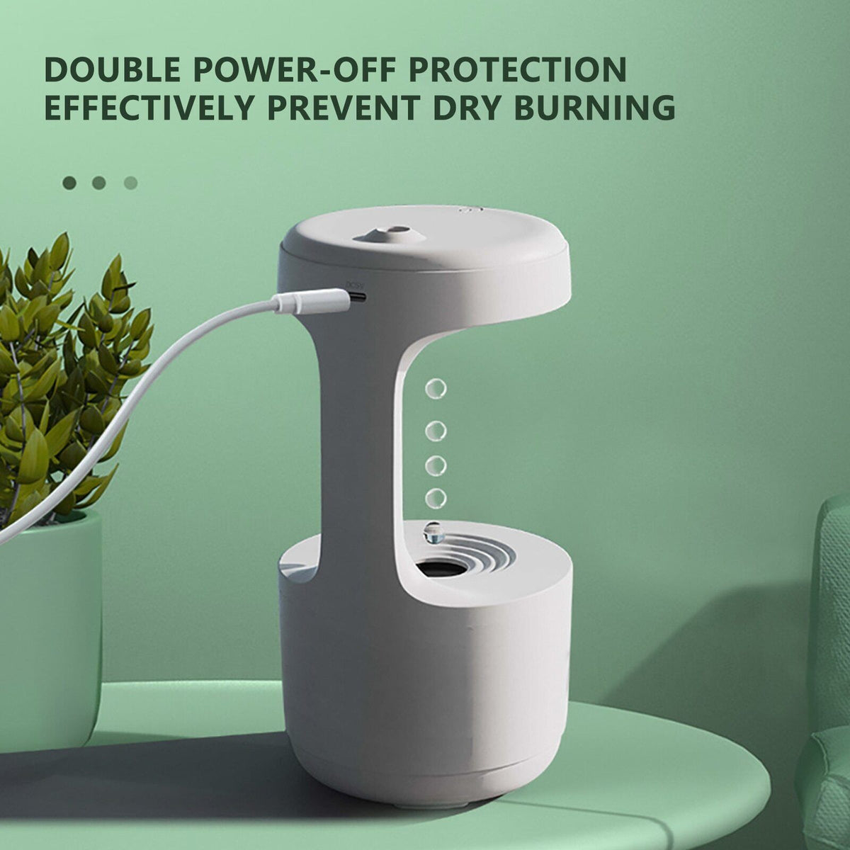 Belro Anti Gravity Humidifier in sleek white electronic device with water tank and control panel, designed for home humidity control.