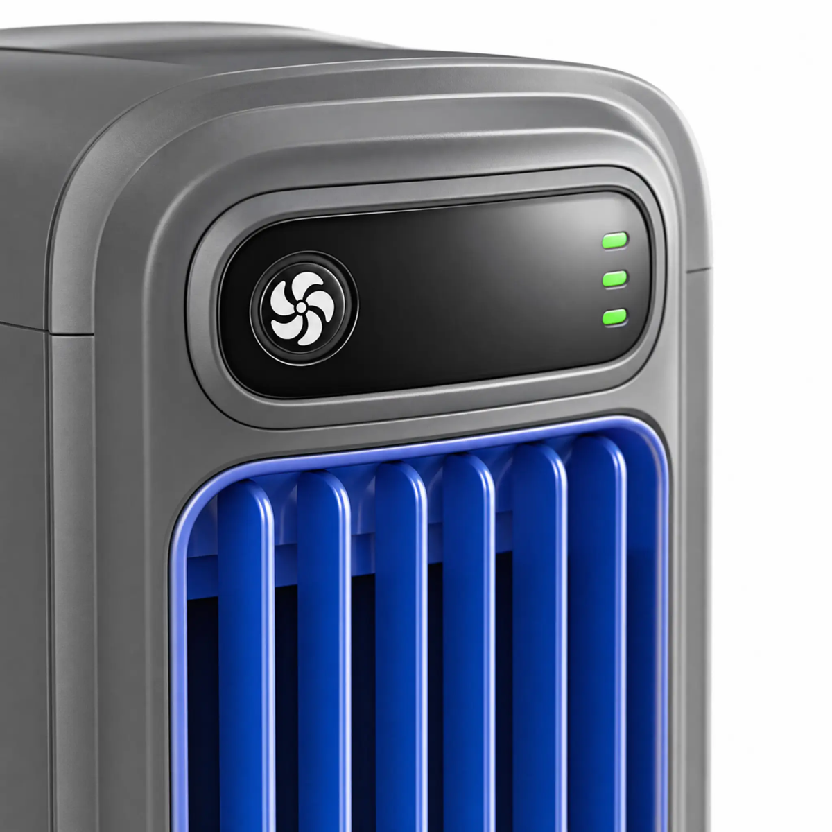 Portable BowLift Rechargeable Air Conditioner with 12-hour battery and quiet operation, shown in compact design with digital controls.