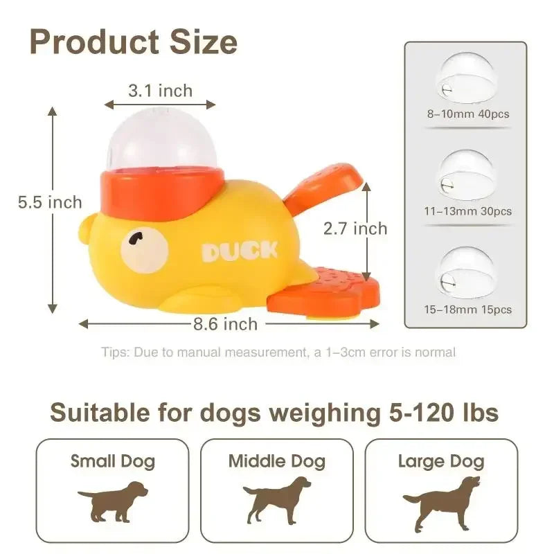 Belro Interactive Cartoon Duck Dog Puzzle Feeder for pets, featuring a colorful duck design with puzzle compartments.