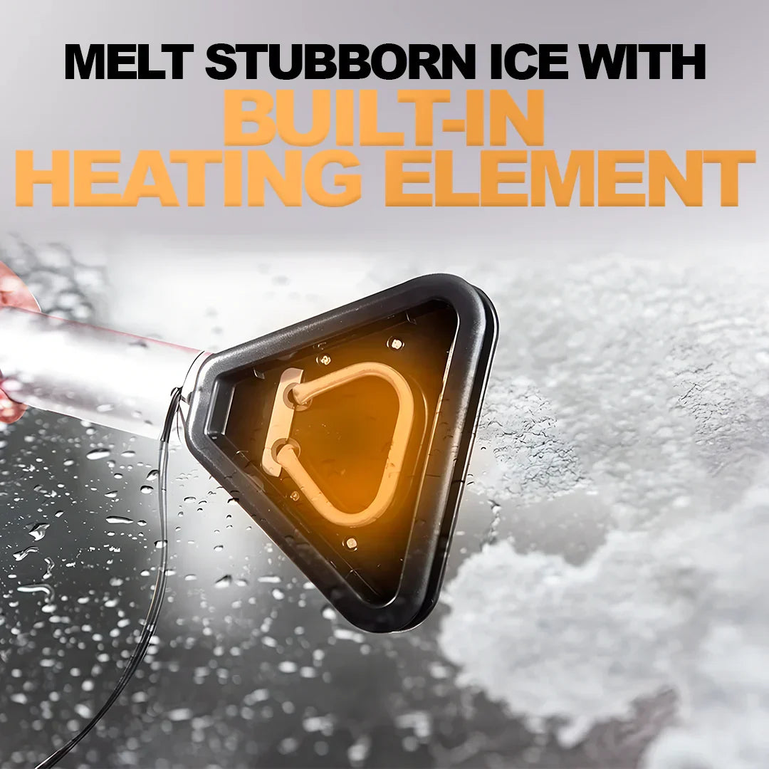 Belro electric heated ice scraper for outdoor use, with a sturdy handle and heating element for removing ice from car windows.