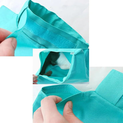 Belro anti-scratching travel cat carrier pouch for automotive use, showing durable fabric and secure zipper closure.