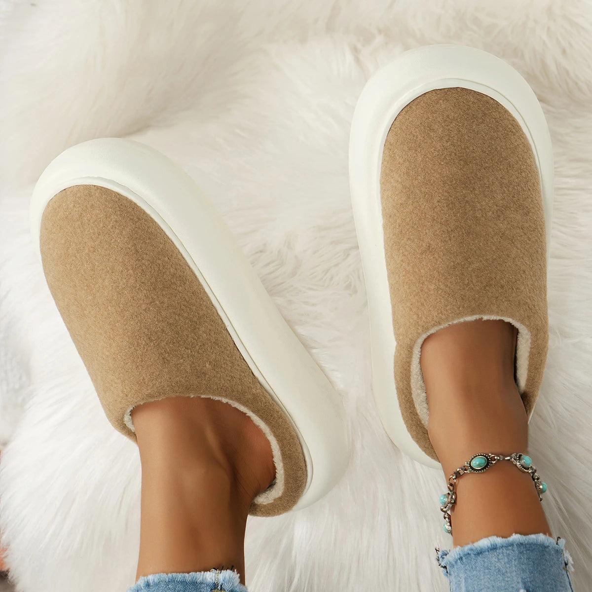 Belro warm plush indoor winter slippers for women with soft, cozy lining and slip-on design, perfect for cold weather comfort.