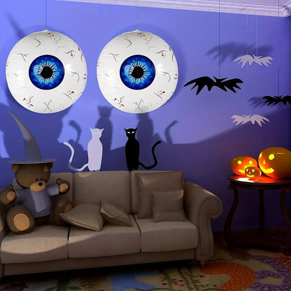 Belro Halloween eyeball balloon with creepy spooky design, suitable for men's costume decor or themed spooky events.