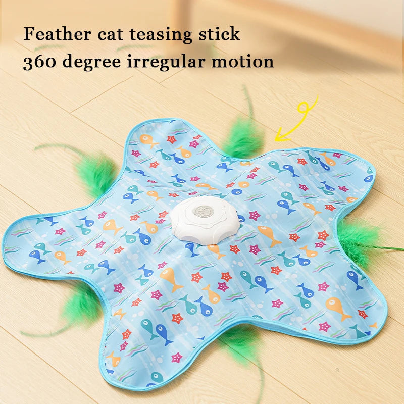 Belro automatic hide and seek interactive cat toy with moving parts to entertain cats and encourage play.
