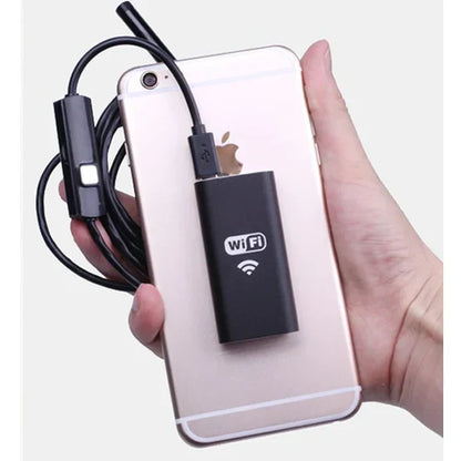 Wireless waterproof endoscope camera by Belro with flexible probe, compatible with iPhone and Android smartphones for inspection and imaging.