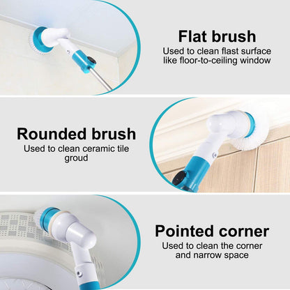 Belro electric spin scrubber for cleaning; handheld device with rotating brush head for kitchen and bathroom cleaning tasks.