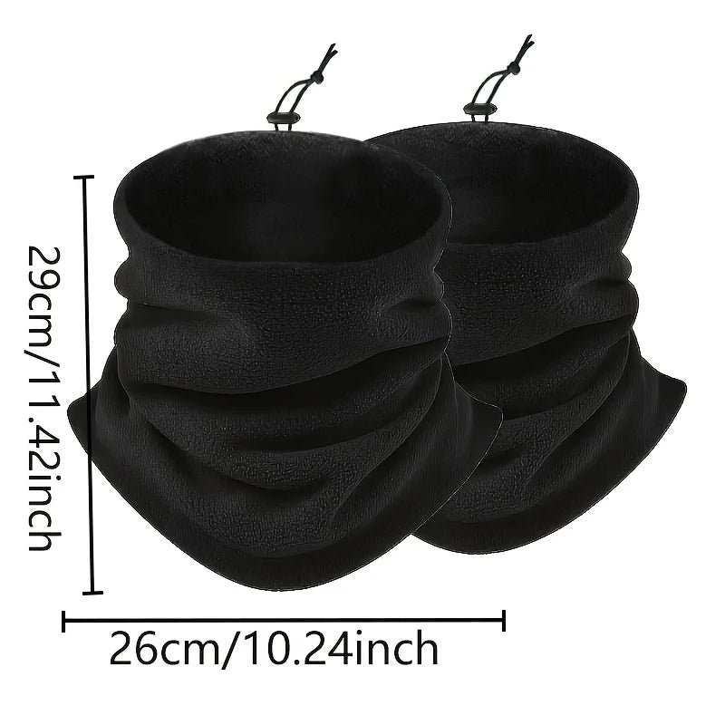 Belro fleece balaclava face mask and neck warmer showing soft, warm fabric covering the head, face, and neck for outdoor cold weather.