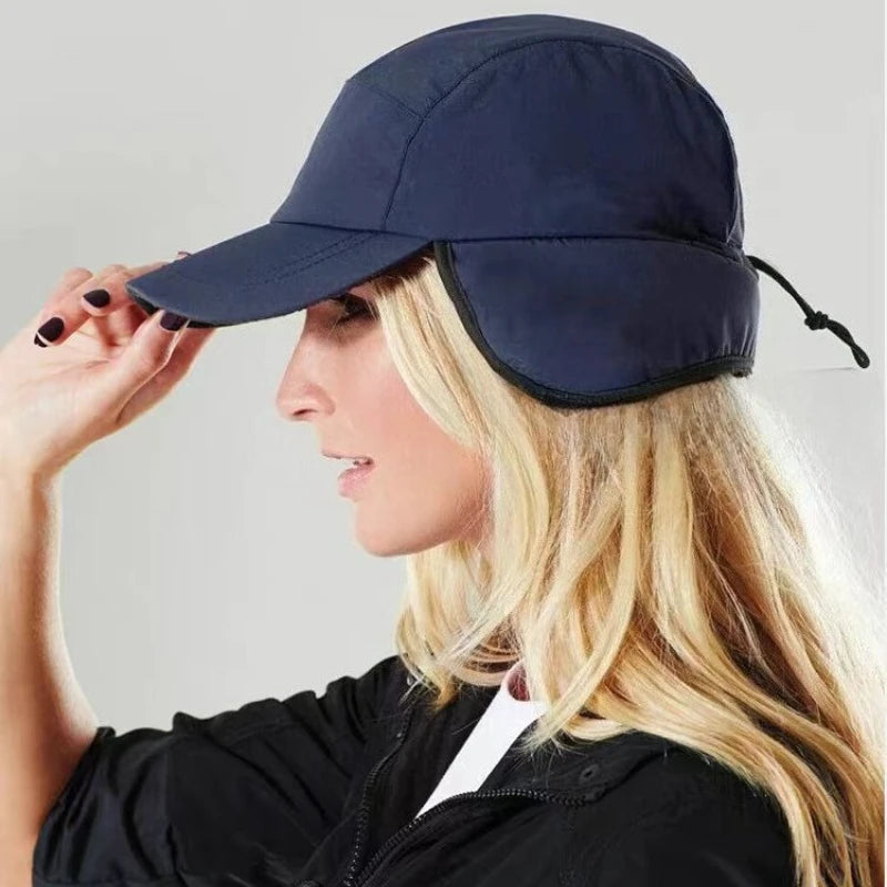 Belro winter bomber hat with ear flaps, warm fleece lining, and adjustable chin strap, perfect for cold weather.