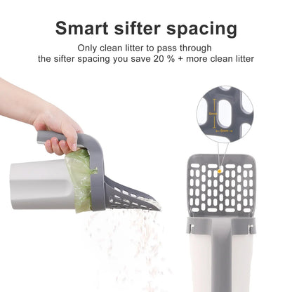Belro All-in-One Cat Litter Scoop with handle and mesh scoop for easy litter cleaning and scooping.