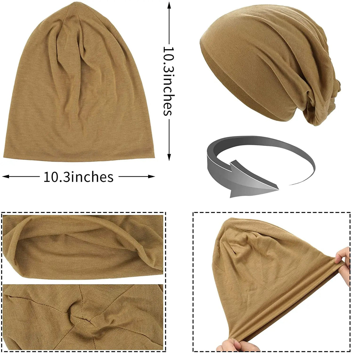 Belro Cozy Slouch Hat Beanie Cap in soft knit fabric, stylish winter accessory with a relaxed fit and warm coverage.