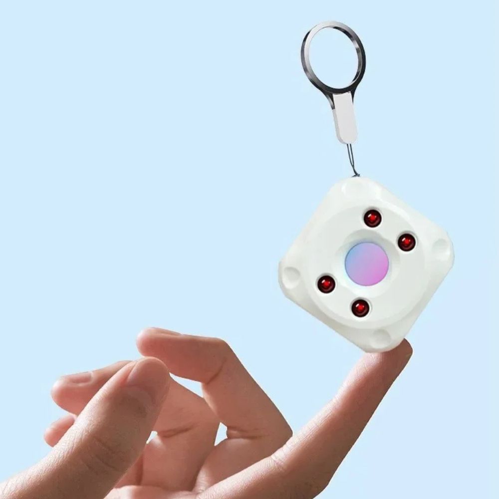 Belro Safer Space Spy Camera Detector Gadget showing compact electronic device with LED indicators and detection sensors.