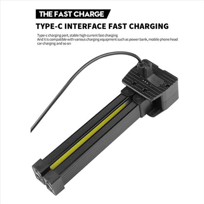 Belro rechargeable COB LED work light with adjustable brightness, portable design, and built-in handle for outdoor and workshop use.