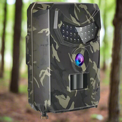 Belro ProVision Night Vision Trail Camera mounted outdoors with lens and sensors visible for wildlife monitoring and security.