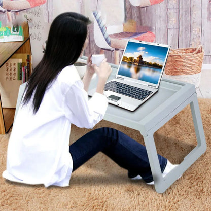 Belro foldable bed serving tray with wooden surface and metal legs, ideal for home and garden furniture use