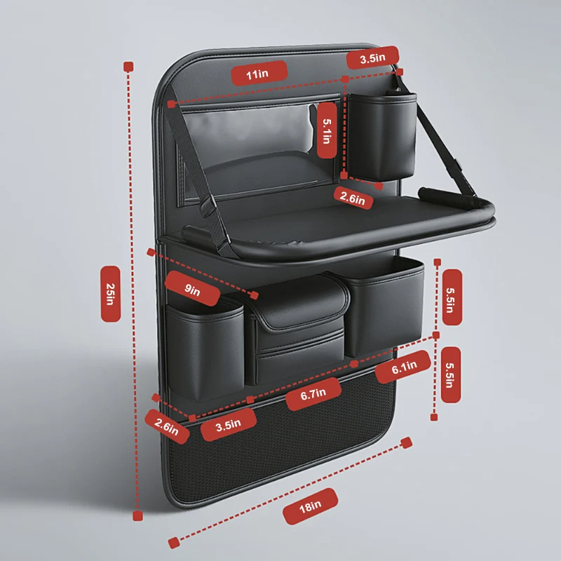 Belro car back seat organizer with tablet holder, keeps essentials organized and accessible in the vehicle's back seat.