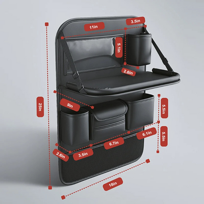 Belro car back seat organizer with tablet holder, keeps essentials organized and accessible in the vehicle's back seat.