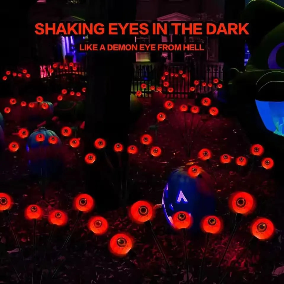 Belro lighted Halloween eyeball garden lights accessory, solar-powered decorative props for outdoor umbrellas and Halloween decor.