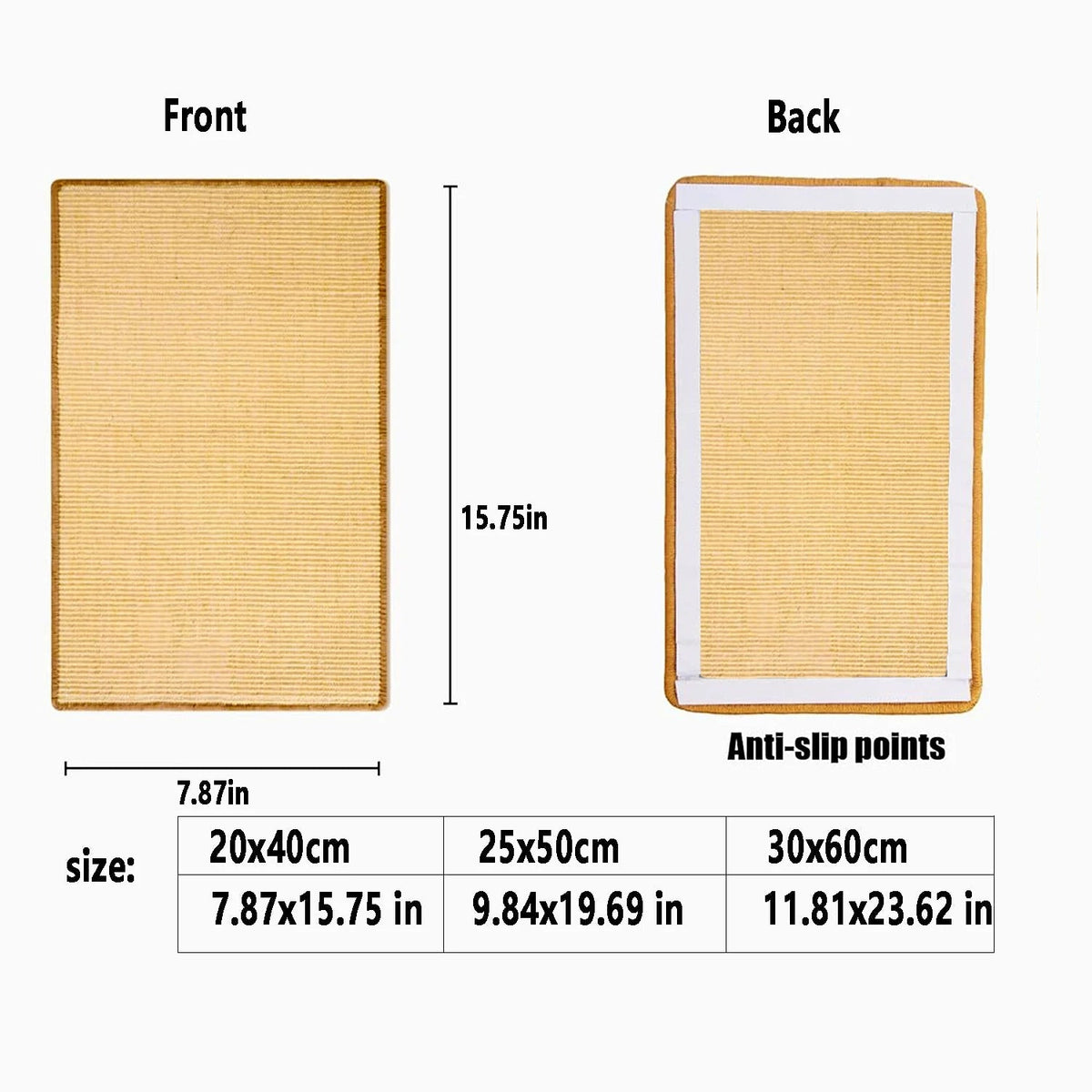 Belro sisal cat scratcher board mat with natural sisal surface for furniture protection and playful scratching.