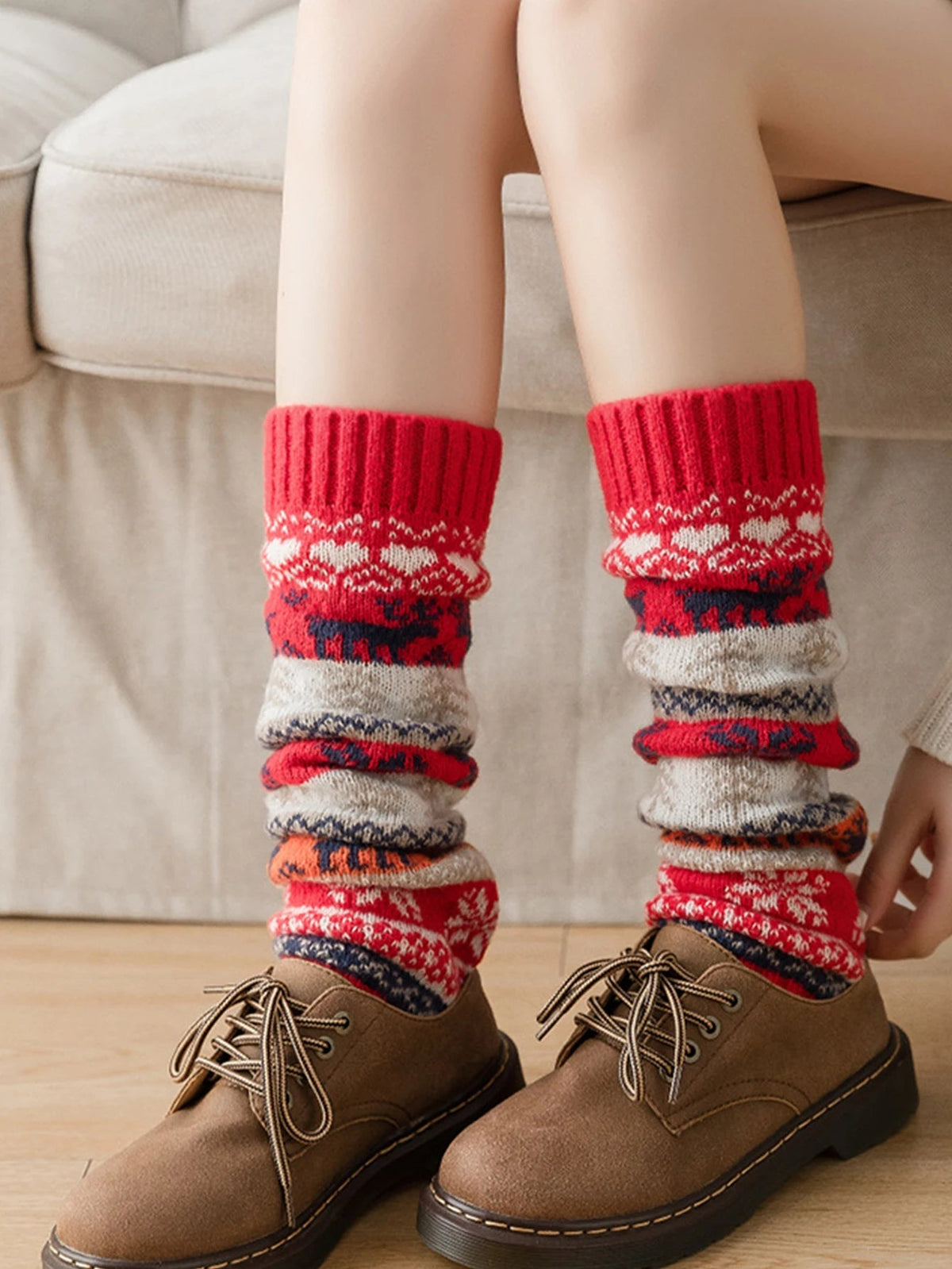 Belro cozy knit leg warmers for fall and winter, soft and warm clothing accessory shown in the image.