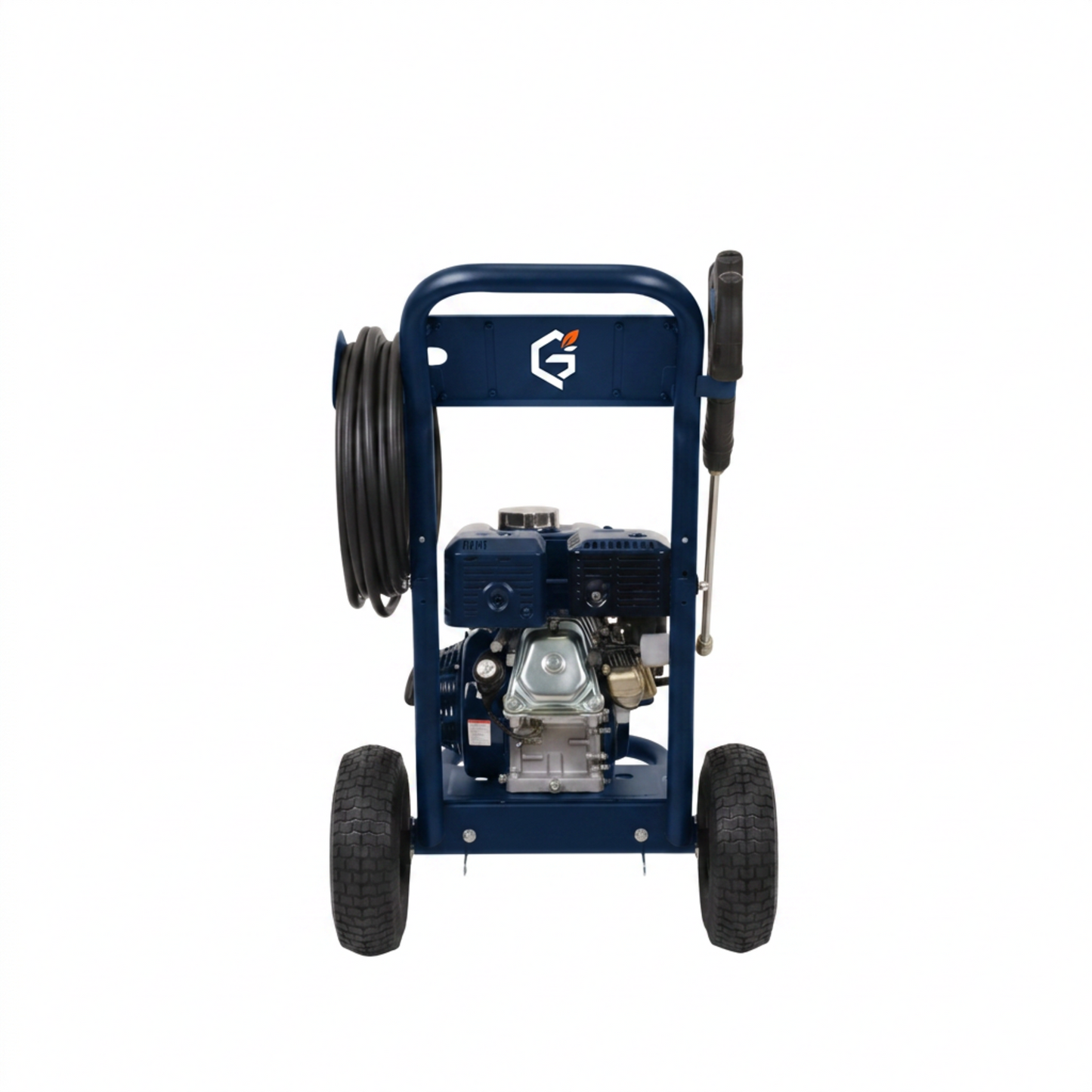 GETDECO HydroForce 3450 gas pressure washer with red body, featuring high-pressure nozzle and sturdy design for outdoor cleaning.