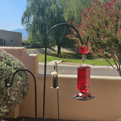 Belro 24oz leak-proof glass hummingbird feeder with vibrant red accents for attracting hummingbirds to your garden.