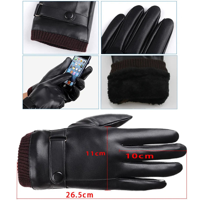 Belro men's leather gloves with touch screen fingertips, ideal for winter, offering stylish warmth and functionality.