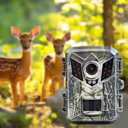 Belro StealthView night vision trail camera mounted outdoors, capturing wildlife or surveillance footage in low light conditions.