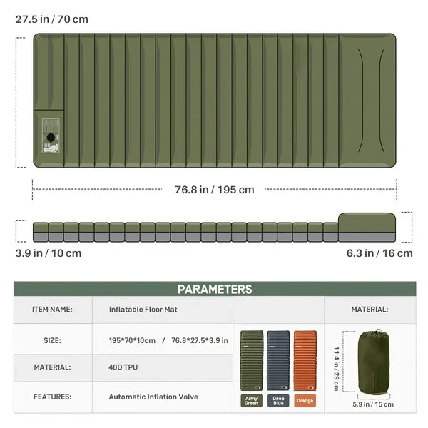 Belro camping inflatable mattress, portable and compact, designed for outdoor sleeping comfort on camping trips.