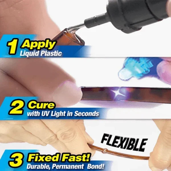 Belro 5 Second Super Glue with UV Light Technology, small adhesive tube with UV light applicator for quick bonding.