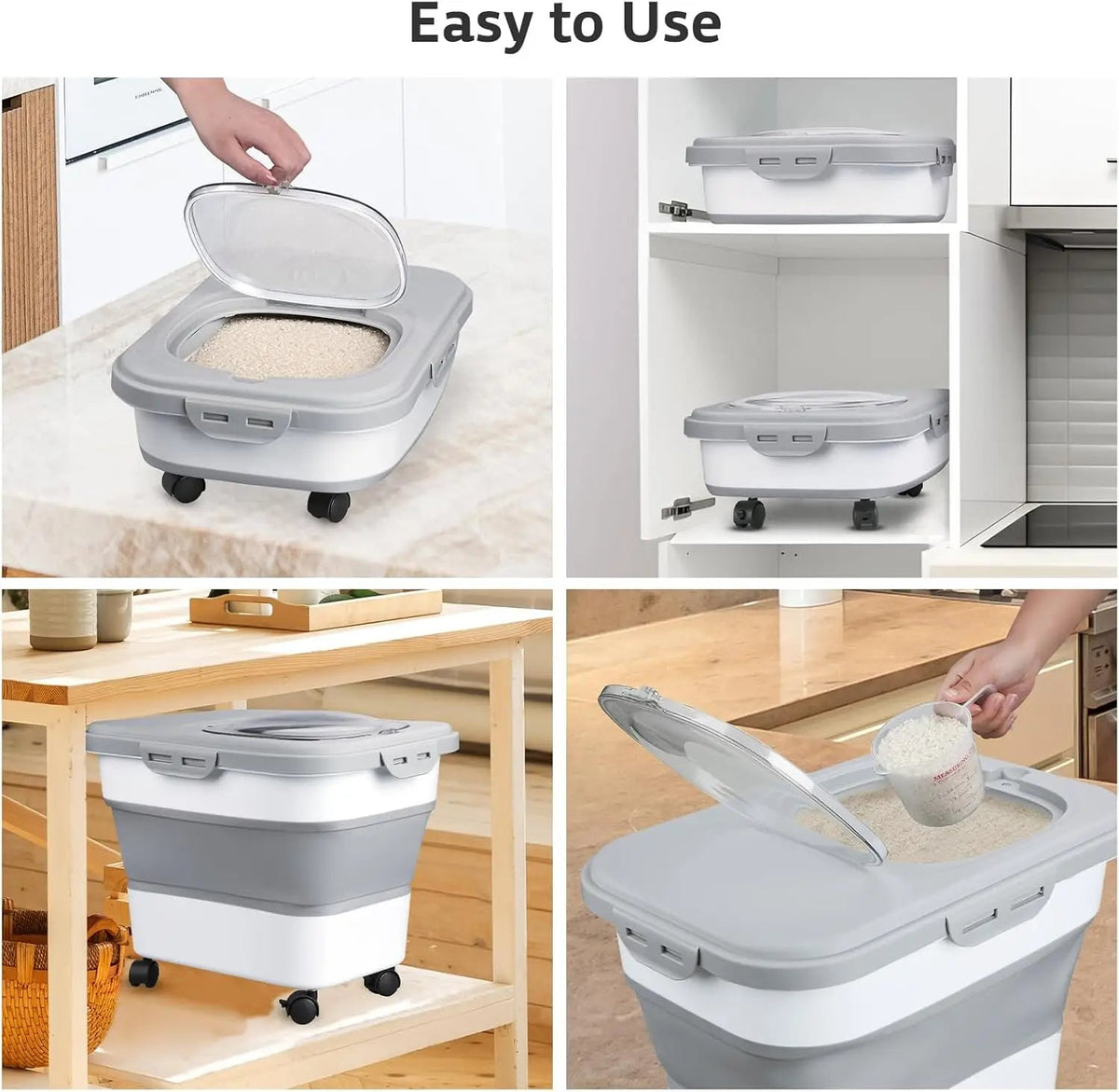 Belro foldable large capacity food storage container for kitchen and dining, flexible and space-saving for food organization.